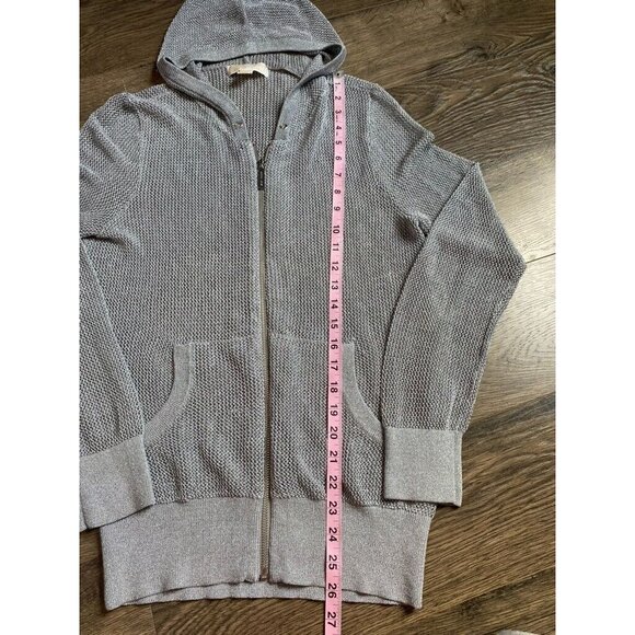 Womens‎ Michael Michael Kors open knit metallic full zip jacket grey size M - Picture 8 of 11